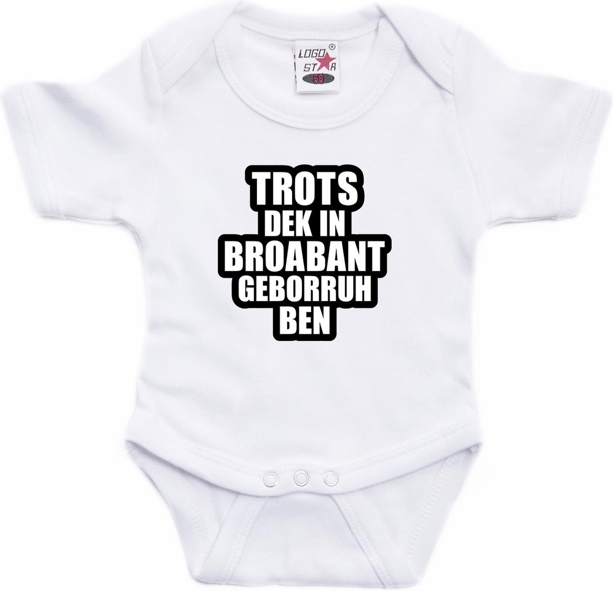 Trots dek in Broabant geborruh ben tekst baby rompertje wit jongens en meisjes - Kraamcadeau - Brabant geboren cadeau 80