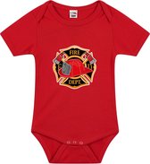 Logo des Pompiers habillé barboteuse bébé rouge garçons et filles - Cadeau de maternité - Vêtements bébé Pompiers 56 (1-2 mois)