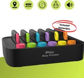 KeyFinder - Set van 6 met dock inclusief batterijen - Sleutelzoeker - Draadloze Sleutelvinder - Dementie - Alzheimer -
