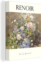 Toile - Peinture sur toile - Bouquet de Fleurs - Fleurs - Vase - Bleu de Delft - Renoir - Toile peinture sur toile - Maîtres anciens - 90x120 cm