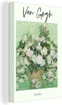 Canvas - Canvas schildersdoek - Van Gogh - Rozen - Bloemen - Vaas - Muurdecoratie - Oude meesters - 60x90 cm