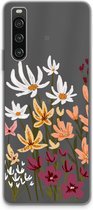 Case Company® - Hoesje geschikt voor Sony Xperia 10 IV hoesje - Painted wildflowers - Soft Cover Telefoonhoesje - Bescherming aan alle Kanten en Schermrand