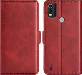 Nokia C21 Plus Hoesje - MobyDefend Luxe Wallet Book Case (Sluiting Zijkant) - Rood - GSM Hoesje - Telefoonhoesje Geschikt Voor Nokia C21 Plus