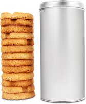 Dirply Biscuit Tin Argent - Capacité de 2,5 litres - Boîte de rangement pour biscottes - Canette de biscottes