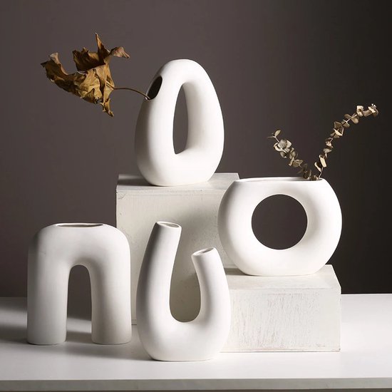 Glazen bloemenvaas, 24 cm hoge moderne minimalistische bloemenvaas, Noordse kristal decoratieve handgemaakte vaas bloemschikking decoratie voor thuis kantoor decor, cadeau voor bruiloft housewarming