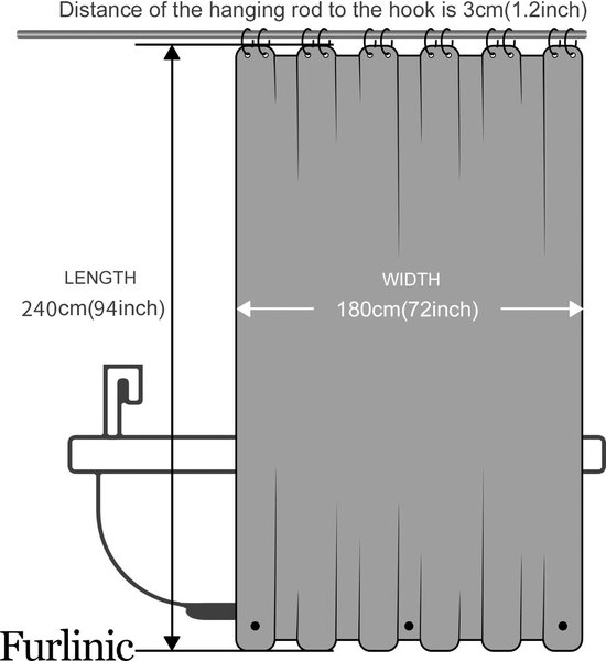 Douche gordijn douchegordijn premium kwaliteit luxe douche