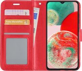 Hoes Geschikt voor Samsung A23 Hoesje Book Case Hoes Flip Cover Wallet Bookcase - Rood