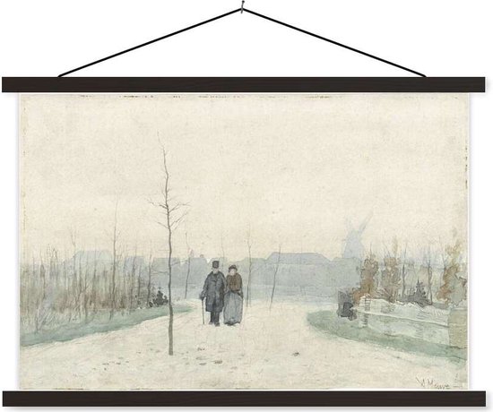 Vieux couple dans un parc nieuw aménagé - Peinture d'Anton Mauve affiche textielposter 60x40 cm