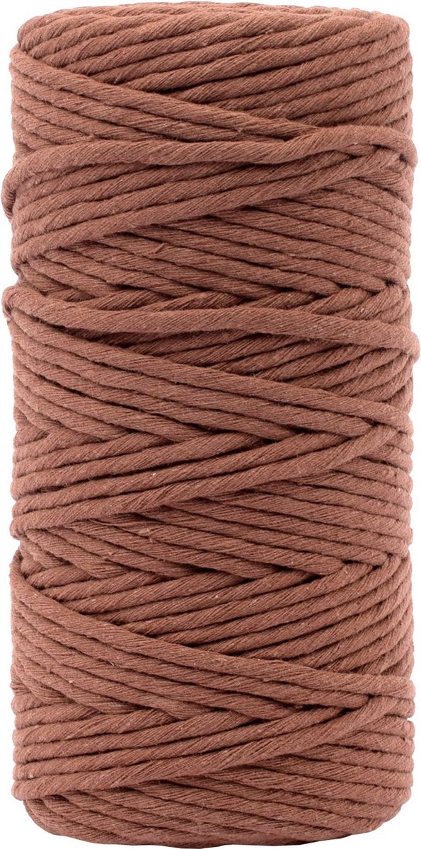 Vaessen Creative macrame touw - bruin - 3mmx100m