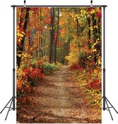 Herfst Achtergrond | Vinyl | 1.5 x 2.1 M | Herfstdecoratie | Herfst | Bladverliezend landschap | Feestdecoratie | DELMAI