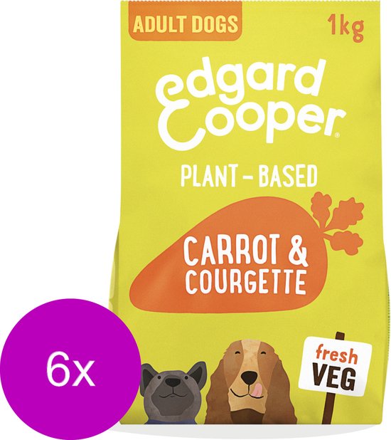 Edgard & Cooper Plantbased Adult Wortel&Courgette - Hondenvoer - 6 x 1 kg