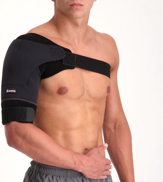 Gladiator Sports Premium Lichtgewicht Schouderbrace - Schoudersteun - Schouderbandage - Verstelbaar - Unisex - Zwart - L