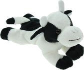 Pluche knuffel dieren Koe zwart/wit van 19 cm - Speelgoed boerderij knuffels