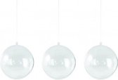 100x stuks transparante hobby/DIY kerstballen 5 cm - Knutselen - Kerstballen maken hobby materiaal/basis materialen