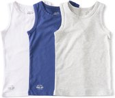 Little Label | chemise garçon - 3 pièces | blanc, bleu, gris | taille 110-116 | coton biologique doux