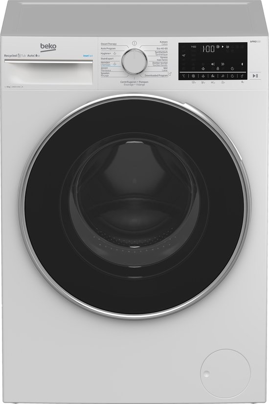 Beko B5WT584106W - Autodose - Wasmachine - Wit