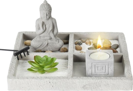 Starie® Zen Tuin - Buddha Set - Buddha Beeldje - Boeddha Beeld voor