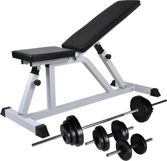 Hop-Sport Foldable Multifunctional Training Bench HS-2080HB - Steel Training Bench with Adjustable Backrest (8 Positions) and Extensions - For Home Use - Load up to 250 kg