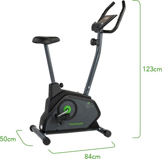 Tunturi Cardio Fit B30 Hometrainer - Fitness fiets met 8 weerstandsniveaus - Tablethouder - Hartslagfunctie en transportwielen