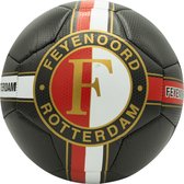 Feyenoord Voetbal Logo Carbon zwart/rood/wit - Maat 5 - Buitenspelen - Kinderen en Volwassenen - Unisex