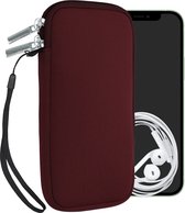 kwmobile telefoontasje universeel geschikt voor XXL - 7" smartphones - 17,7 x 8,5 cm - Hoesje met rits en polslusje -In braam -