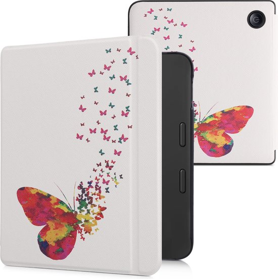 Kwmobile E-reader Hoesje Geschikt Voor Amazon Kindle Scribe Hoes Ereader Flip Case Met Standaard Kunstleren E Reader Cover Meisje Met Boeken Design In Zwart Beige
