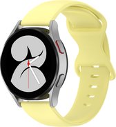 YONO Siliconen Soft Bandje 20mm - Horlogebandje geschikt voor Samsung Galaxy Watch 6 / 5 / Pro / 4 / 3 / Active 2 - Garmin Approach / Forerunner / Venu 2 Plus / SQ / Vivomove - Polar Ignite / Unite – Huawei - Lemon - Large