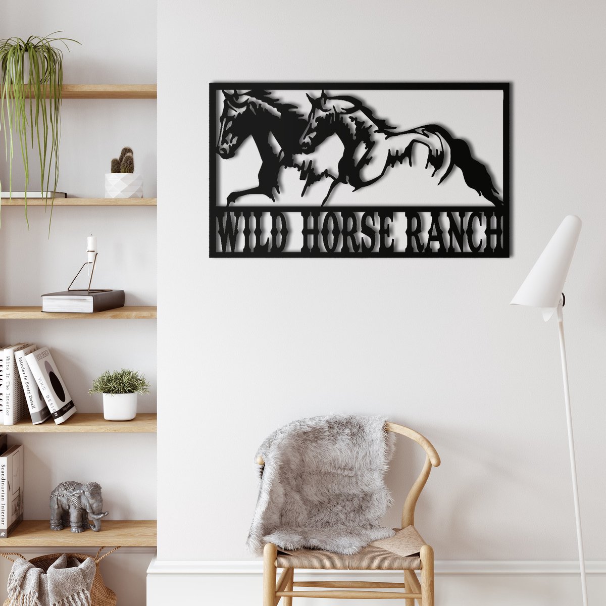 Wanddecoratie SALLINS Metaal 48 cm Zwart Wanddecoratie SALLINS Metaal 48 cm Zwart