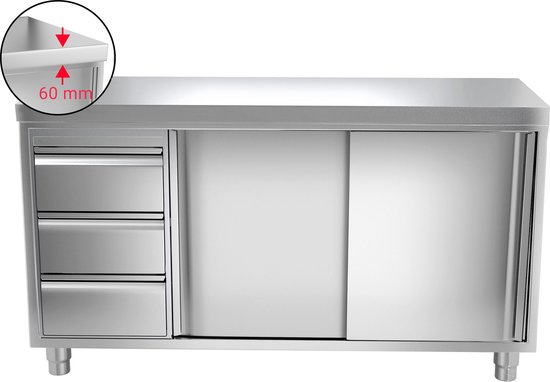 Royal Catering - RVS kast - 1000 x 500 x 1800 mm