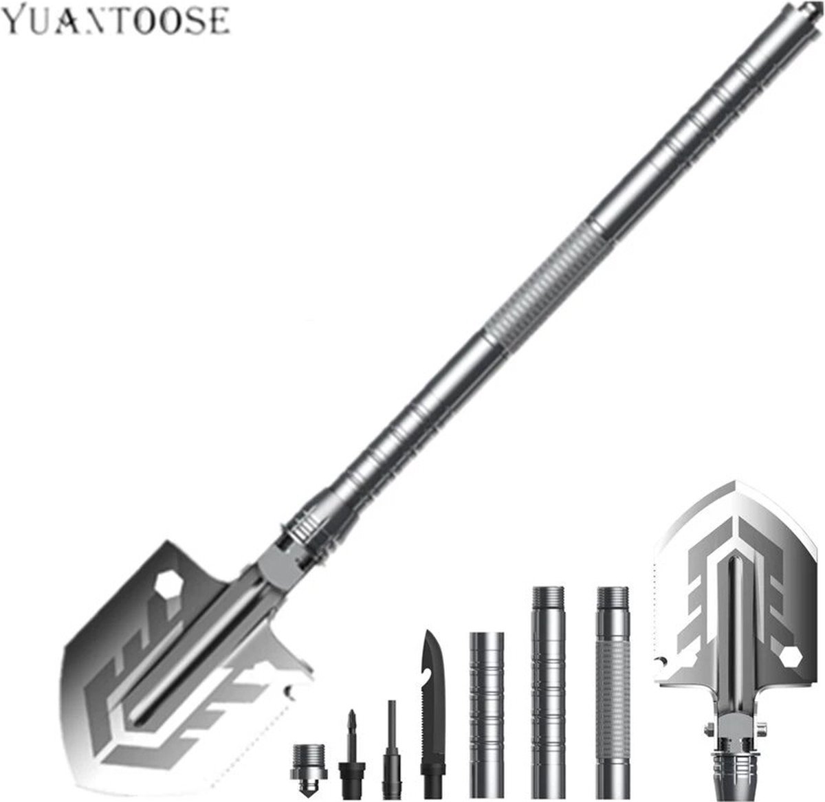 Pelle tactique Third M9809 de acier 420 de cm au total, manche de