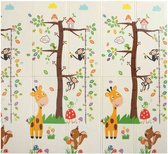 Baby Vivo speelkleed-speelmat- dubbelzijdig met dieren-zoo-motief- 200 x 180 cm-antislip-opvouwbaar