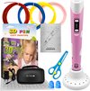 foto van Fits4Kids 3D Pen Starterspakket XXL - 120m Filament - Incl. E-Book - Opbergcase - Tekenmat - Tekenboek - Knutselen Meisjes & Jongens - Roze