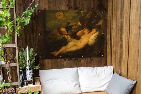 Affiche jardin - Toile jardin - Posters de jardin extérieur - Angélique épiée par l'ermite - Peinture de Pierre Paul Rubens - 120x90 cm - Jardin