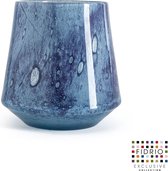 Design Vaas Eden - Fidrio PURPLE BLUE - glas, mondgeblazen bloemenvaas - diameter 17 cm hoogte 22 cm