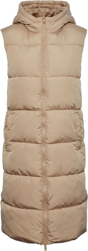Pcbee New Long Puffer Vest Beige