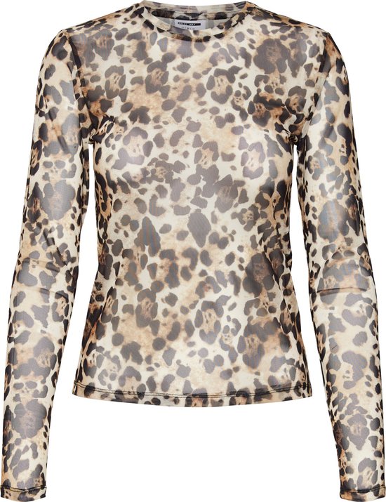 Noisy May Maglietta Donna Maniche Lunghe Nmjudith - Top In Mesh Leggero, Slim Fit