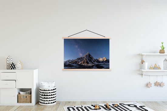 Voie lactée au-dessus de la montagne K2 affiche textielposter lamelles vierges 120x80 cm