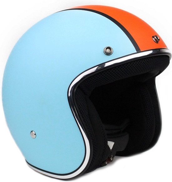 BHR Italia motor scooter jet helm Retro 711 vintage licht blauw