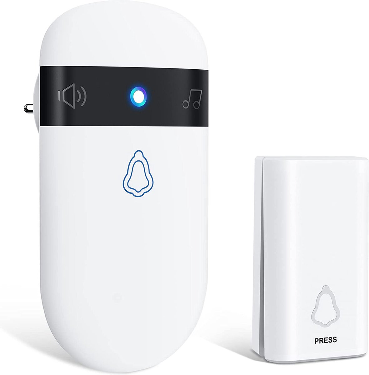 Deurbel - draadloze deurbel met ontvangers – wireless doorbell – duurzaam - eenvoudig te installeren
