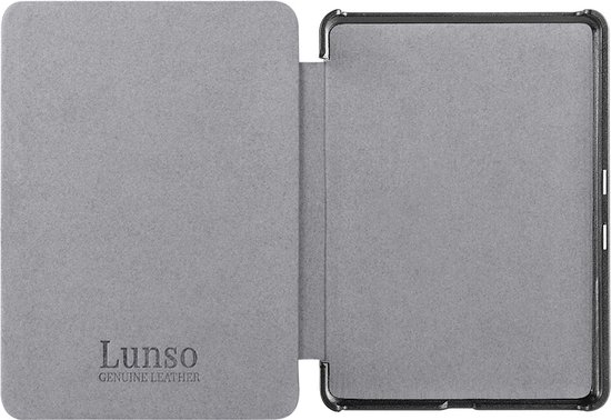 Lunso - Lederen sleepcover hoes - Geschikt voor Kobo Glo / Glo HD / Touch 2.0 (6 inch) - Zwart van Merkloos — afbeelding 2