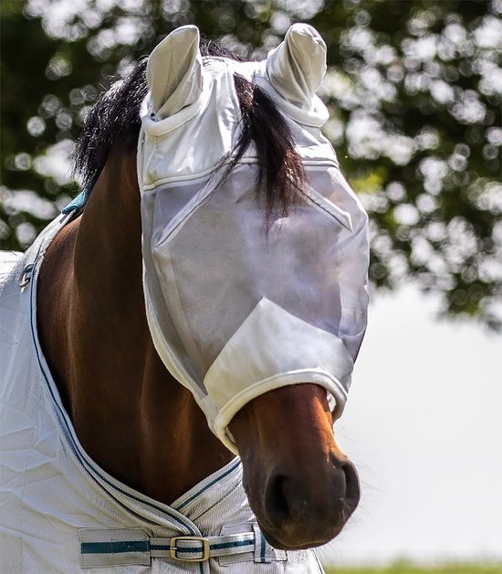 Waldhausen PREMIUM vliegenmasker met gehoorbescherming Pony Zilver Grijs — afbeelding 5