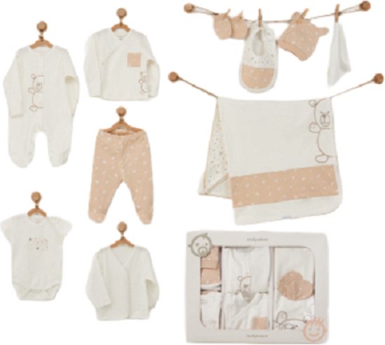 Cantoblanc - Mandje voor pasgeboren baby. Geschenkmand voor baby Unisex Jongen en Meisje. Baby Geschenkset