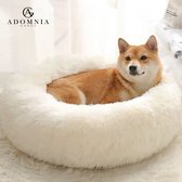 AdomniaGoods - Luxe kattenmand - Hondenmand - Antislip kattenkussen - Wasbaar hondenkussen - Wit 80 cm