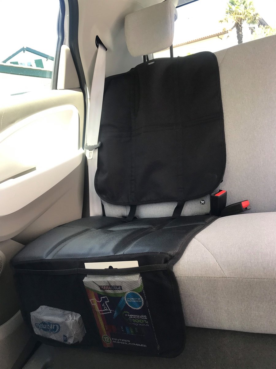EZI MAT 3 IN 1 - Eco friendly - 3 in 1 Auto stoelbeschermer - anti slip - waterafstotend - gebruik op achterbank en voorstoel - organizer - opberger met meerdere vakken - Kies duurzaam