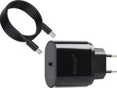 USB C Adapter Geschikt voor iPhone met USB C naar Lightning kabel - 25W Snellader Zwart - Geschikt voor iPhone 14 / 14 Pro / 14 Plus / 14 Pro max