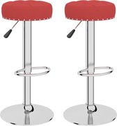 Tabourets de bar 2 pces tissu rouge vin