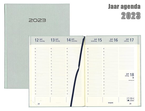 Brepols agenda 2023 - NATURE - Optivision - A5 formaat - Licht Groen - Linnenlook - 7d/2p - 17,1 x 22 cm