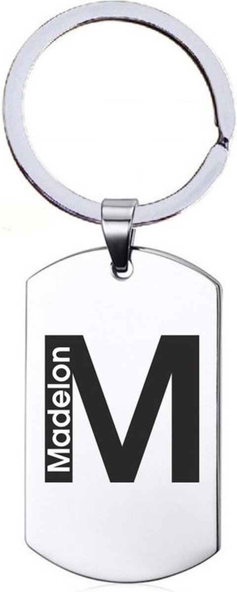 Naamkado - Madelon - RVS Sleutelhanger