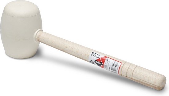 Rubi 66907 Marteau en caoutchouc blanc avec côté plat et convexe - 750gr