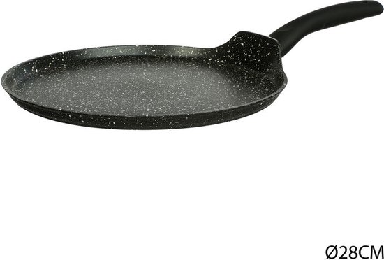 Zwarte Koekenpan KRÜGER CD24 Gegoten Aluminium Pannenkoekenpan – 24 Cm, Zwarte Anti-aanbaklaag, Geschikt Voor Alle Warmtebronnen Pannenkoekenpan Inductie